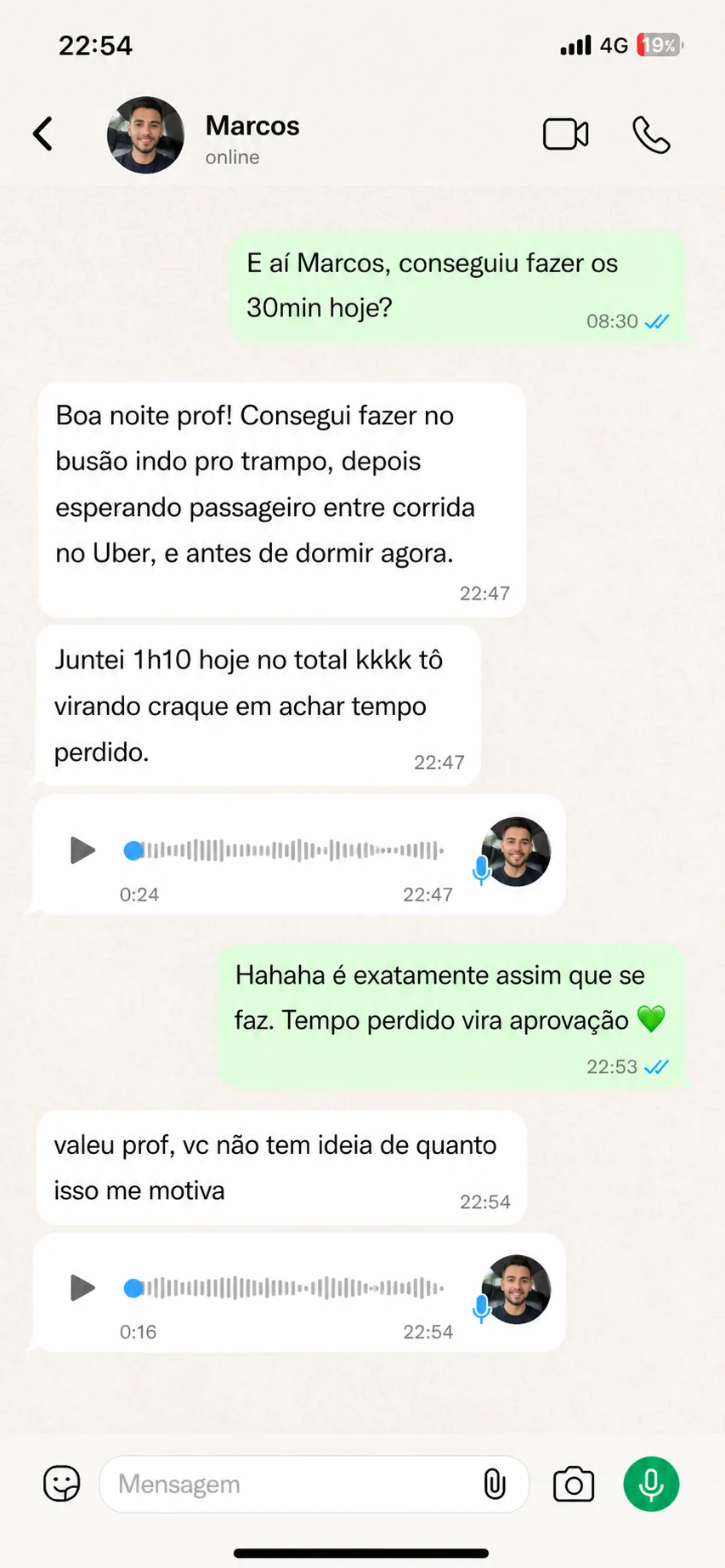 Mensagem do Rafael para Gabi